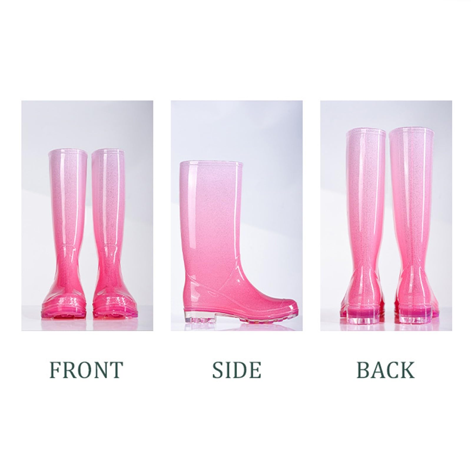 Bottes de pluie pour femme - Imperméables - Hauteur genou - Avec bottes en caoutchouc PVC - Confortables et légères - Pour le jardinage, la pêche, la ferme, l'extérieur, le travail