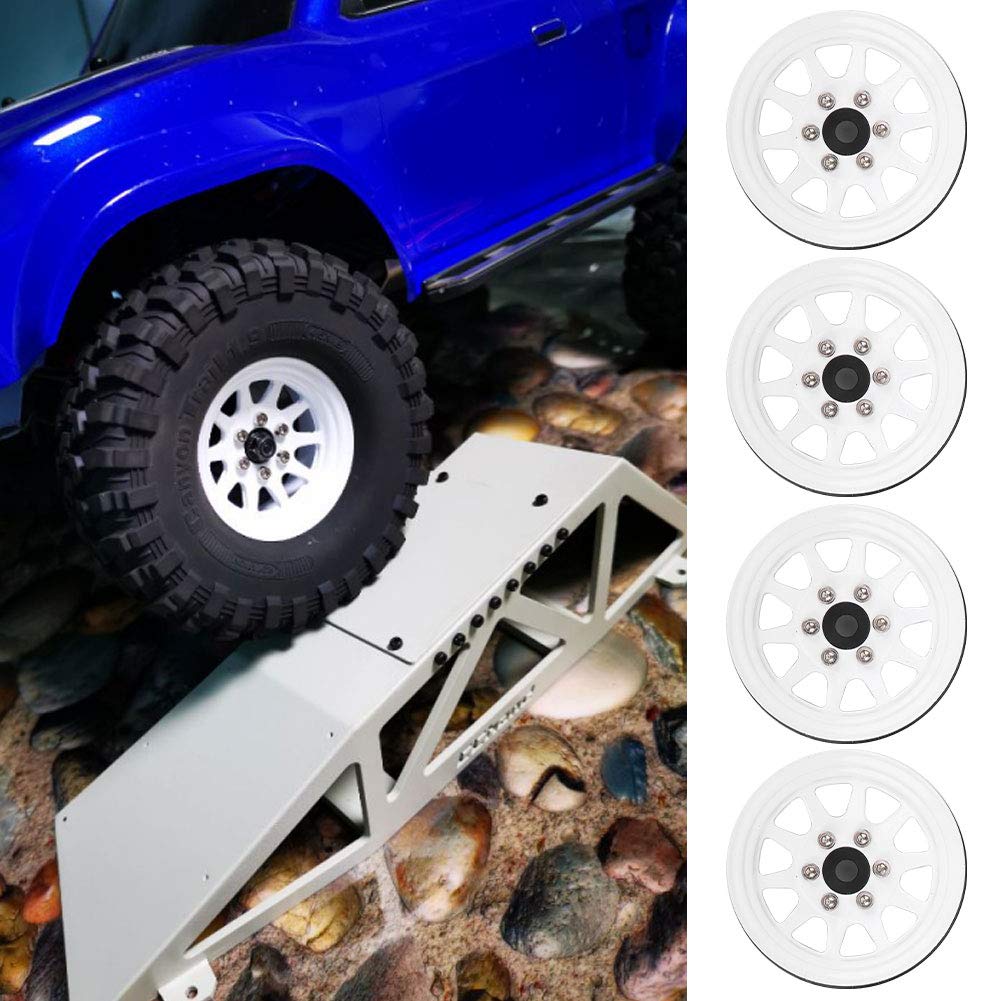 RC Metal Beadlock piasta koła dla Axial SCX10 AXI03007 90046 akcesoria do zabawek zdalnie sterowanych (Biały)