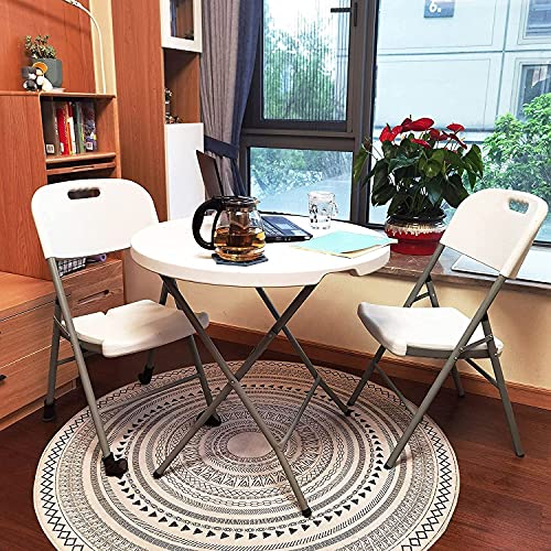 GARDENJOY Set of 2 Folding Chair Sturdy Plastic Fold Up Saving Space for Dining Living Room Indoor & Outdoor Events Wedding Kitchen Garden BBQ Patio Party