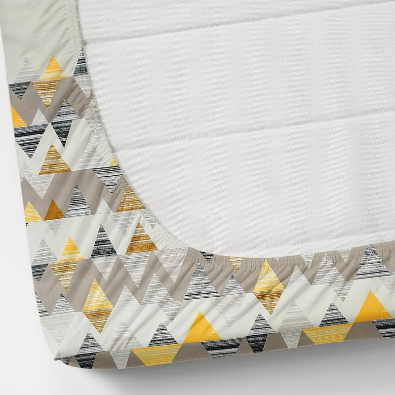 Image of NHD HOME Premium Cotton Elastic Fitted Bedsheets with 2 Pillow Covers Double Bed All Around Elastic Supersoft Size - 72 x 78 +8 inches Multicolour 200 tc - 220 tc