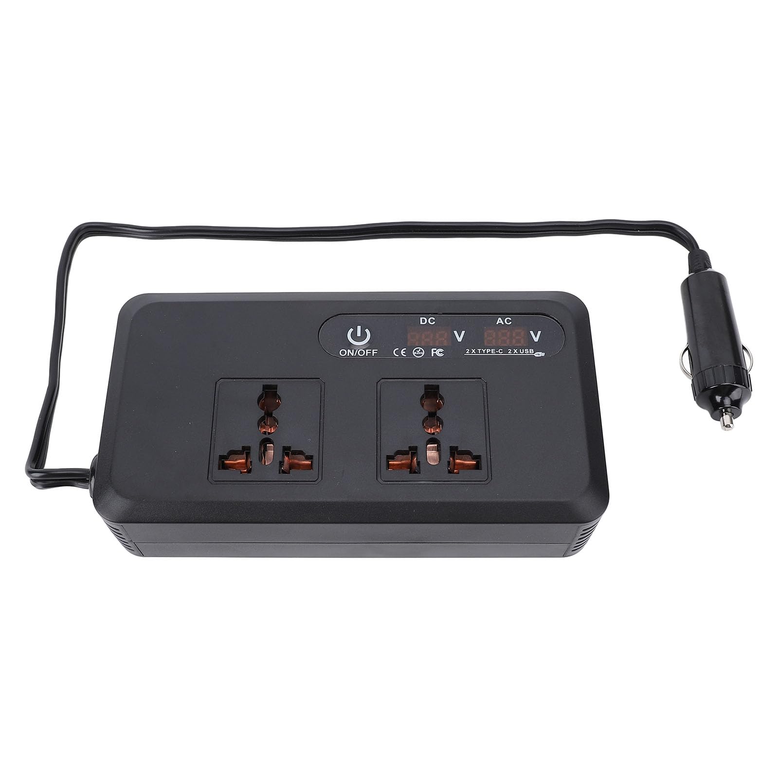 Jiawu Adaptateur de Sortie de Voiture 200W DC vers AC, avec Prises Universelles pour Charger des Appareils dans Les Voitures, Camping-Cars, ABS Durable