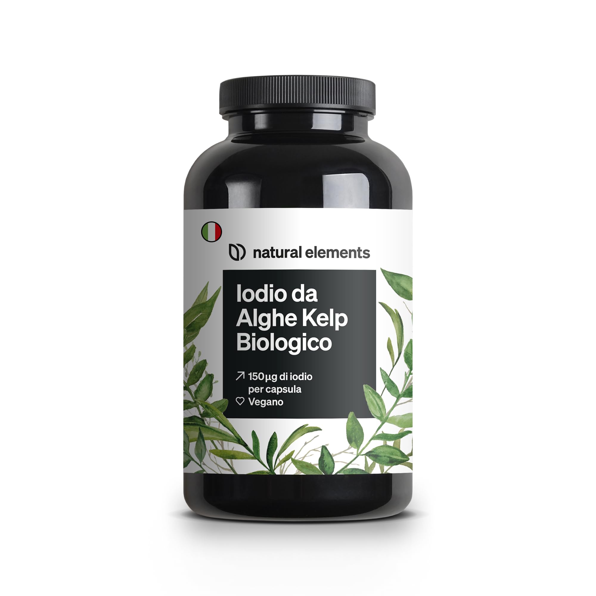 Iodio da Alghe Kelp Biologico – 365 compresse – 150µg di iodio da alghe brune/1 compressa – qualità bio per tiroide – vegano, alto dosaggio, no additivi – prodotto e testato in laboratorio in Germania