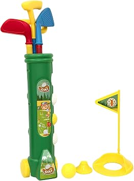 Taylor & Brown Kids Golf Caddy Set with Balls and Clubs | Plastic Toy Golf Cart Caddy | Junior Outdoor Garden Game | Family Beach Sports Play Set for Toddlers & Children