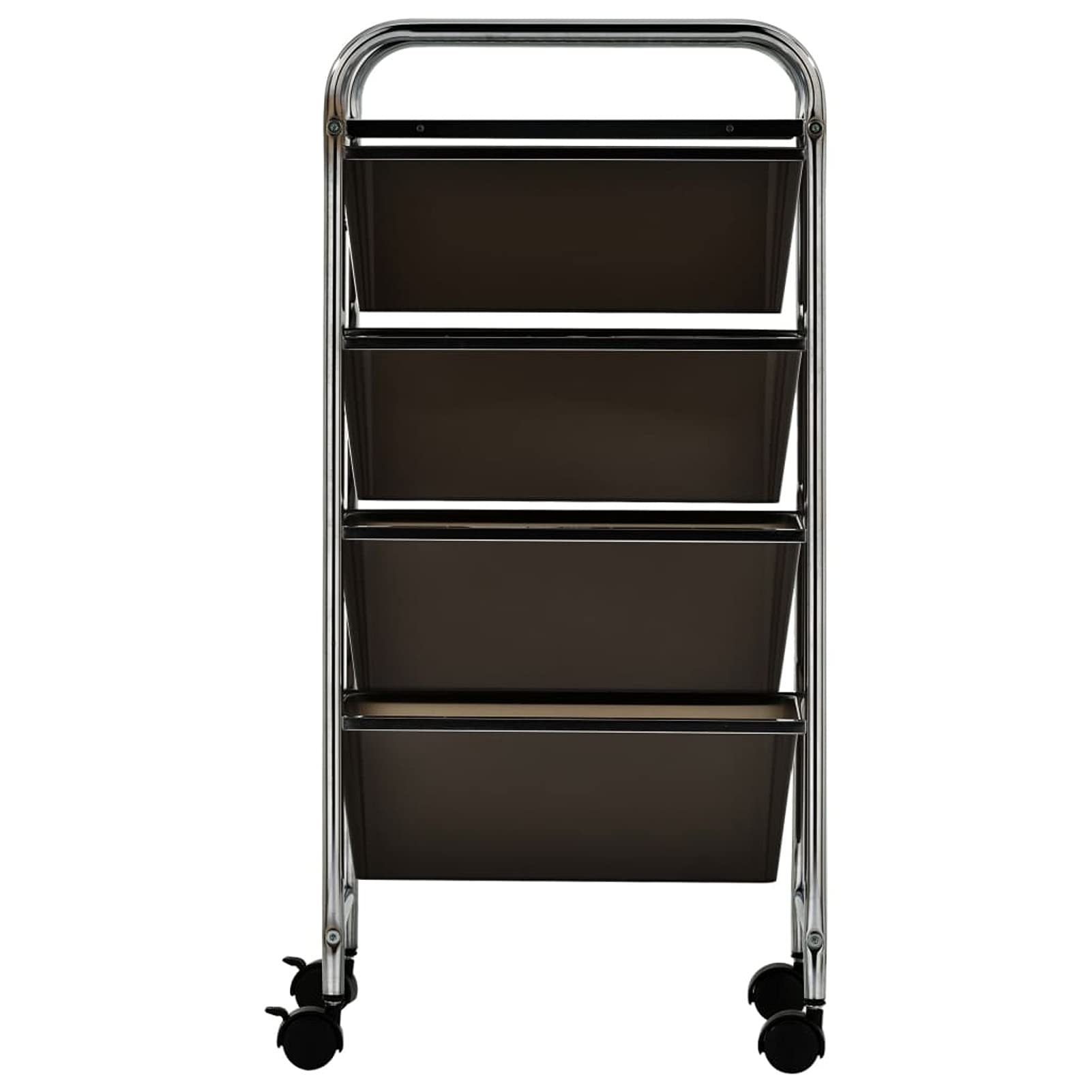 Rantry Carrello Portaoggetti Mobile con 4 Cassetti Nero in Plastica Decorazione da Mobili