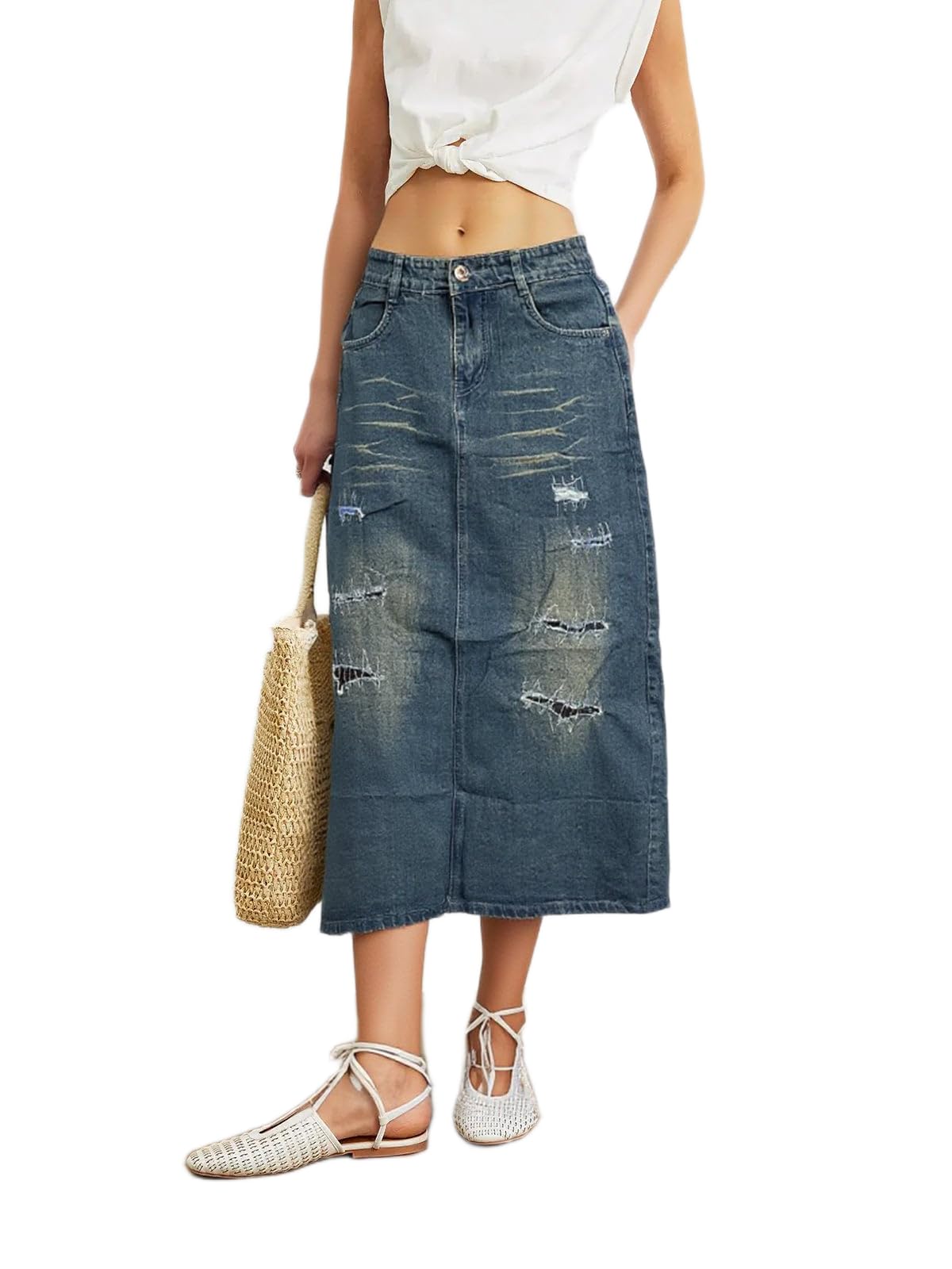 sylor Women Denim Skirt, Size 32, Blue-Cloud-Wash-picture-51