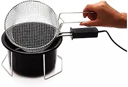 Fritadeira Elétrica 220V Com Óleo Tacho Esmaltado 1,5 Litro