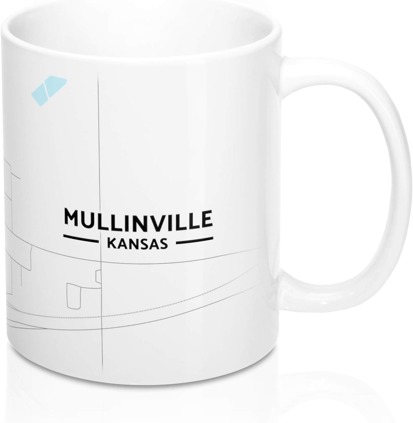 Mullinville, Kansas KS Map Mug (11 onzas) Hogar y Cocina