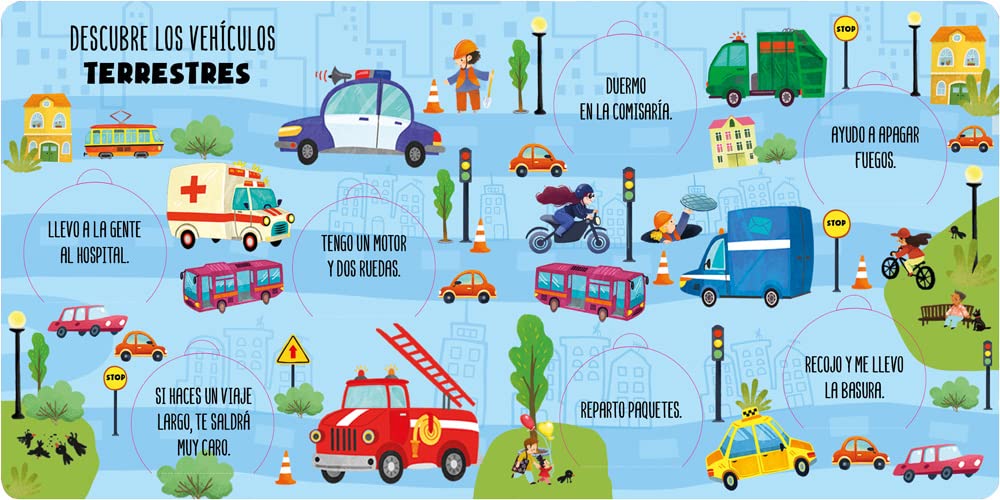 Descubre los vehiculos: Cuentos infantiles 1-4 anos con solapas: 3 (Cuentos para aprender tocando) - A board book for babies with flaps to discover vehicles in Spanish - Image 3