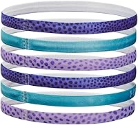 Vista 2 de Under Armour Diademas gráficas para niñas, paquete de 6 unidades, (495) azul bajaazul glaciarmorado nebulosa, talla única