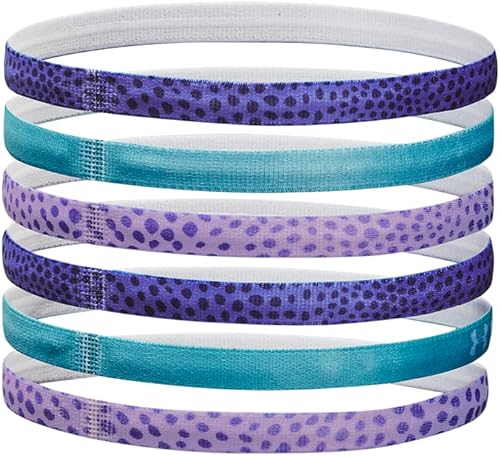 Miniatura 2 de Under Armour Diademas gráficas para niñas, paquete de 6 unidades, (495) azul bajaazul glaciarmorado nebulosa, talla única