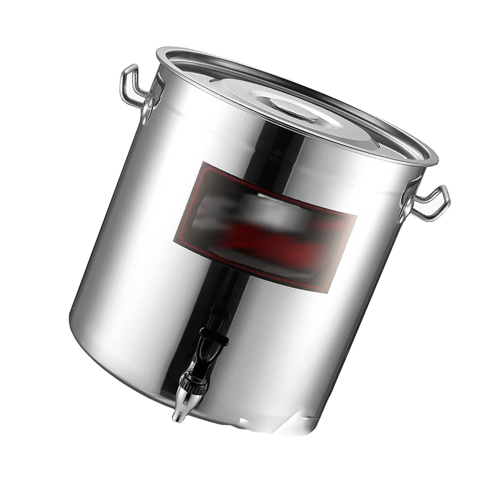YYUINU Commercial Insulated Barrel, Stainless Steel Catering Urn, Hot Water Boiler Dispenser, with Lid and Tap,30 * 30cm