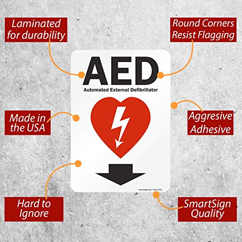 Smartsign-S-4909-Eu-10 "Aed - Automated External Defibrillator" Label | 7" X 10" Laminated Vinyl #TOP25
