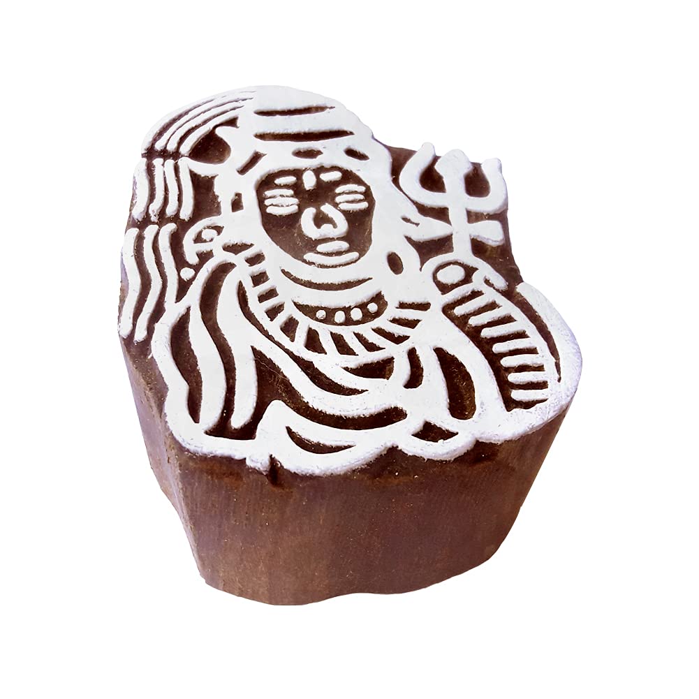 Paper Print Stamps God Shiva Motif Wood Blocks - DIY Henna Fabric Textile Paper Clay Pottery Block Printing Stamp (B07GCKP753) Amazon Price History, Amazon Price Tracker