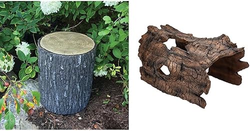 Miniatura 1 de Aquascape Cubierta de tocón de roble sintético para patio, paisaje y jardín  78259 18.5 pulgadas de alto x 15 pulgadas de diámetro y 78324 Koi