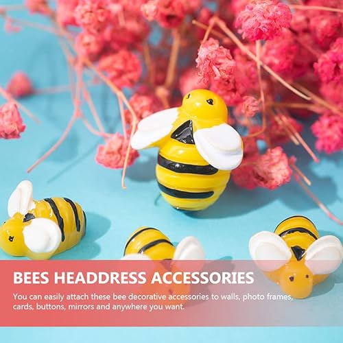 Miniatura 7 de 40 piezas de abejas de resina para manualidades, adornos en forma de abeja, decoración de pasteles, abejas amarillas, mini adornos para carcasa de