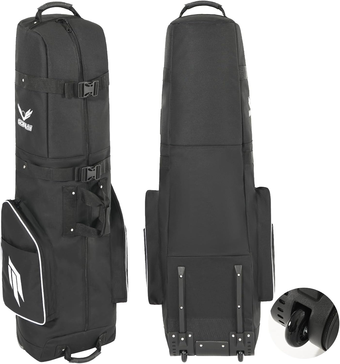 Golf Travel Bag for Airlines with Wheels, Lockable Zipper and Shoes Compartment, Soft-Sided Golf Club Travel Bag for Airline, Wear-Resistant Waterproof 900D Polyester Oxford Golf Travel Bag for Airlines with Wheels, Lockable Zipper and Shoes Compartment, Soft-Sided Golf Club Travel Bag for Airline, Wear-Resistant Waterproof 900D Polyester Oxford