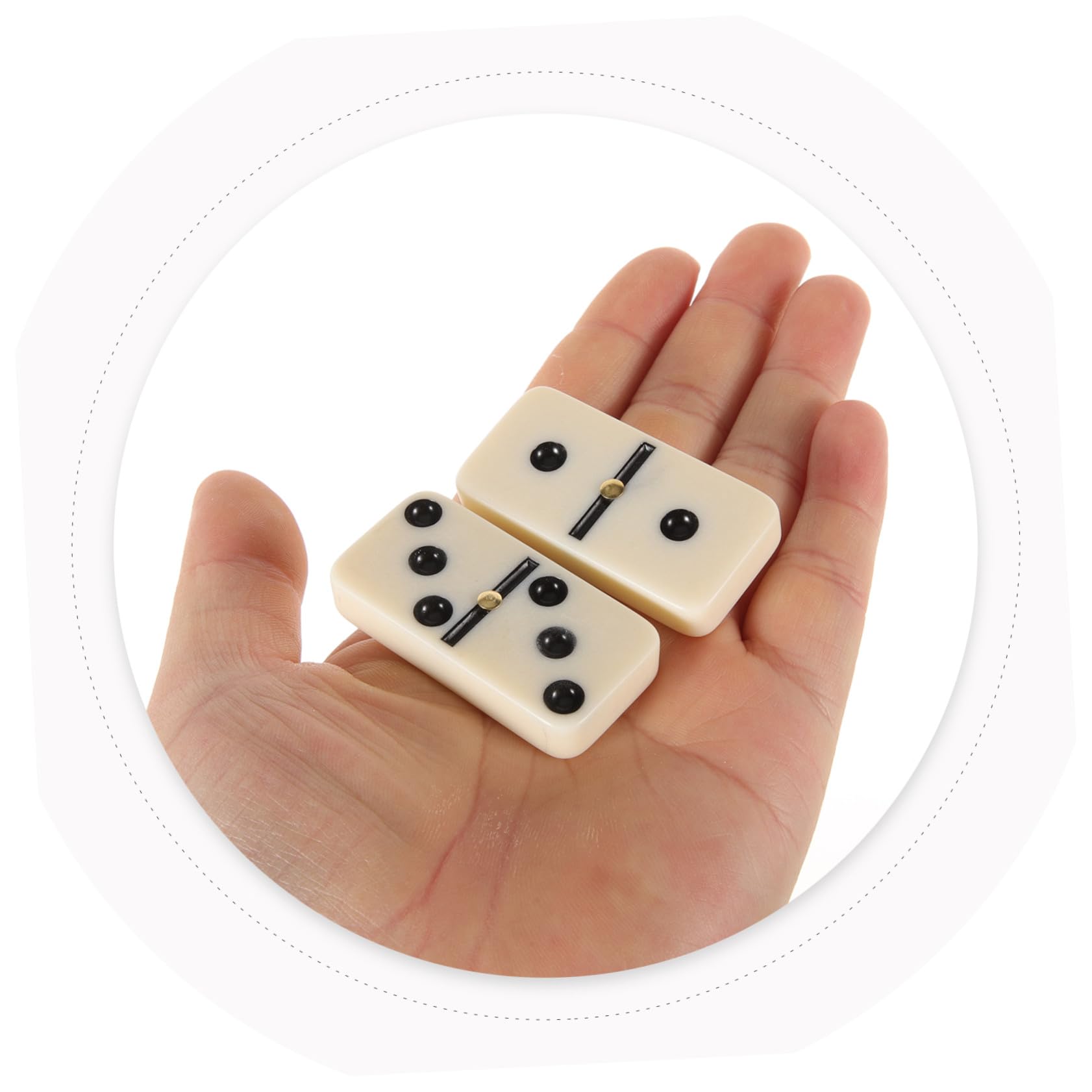 VANZACK Jeu de Dominos Rétro en Bambou Beige Étui de Rangement, Jeu de Société Interactif pour Intérieur et Loisirs en Famille, Coordination Main-œil