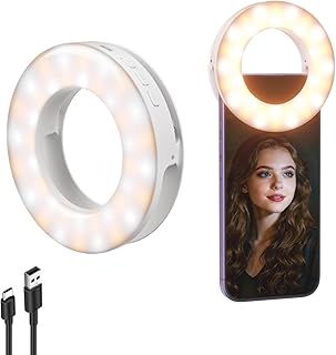 NEEWER Entry Level Version 3.74" Phone Selfie Ring Light Compatible with iPhone, 1W CRI80 60 LED Clip on Portable Recharge... Price In India