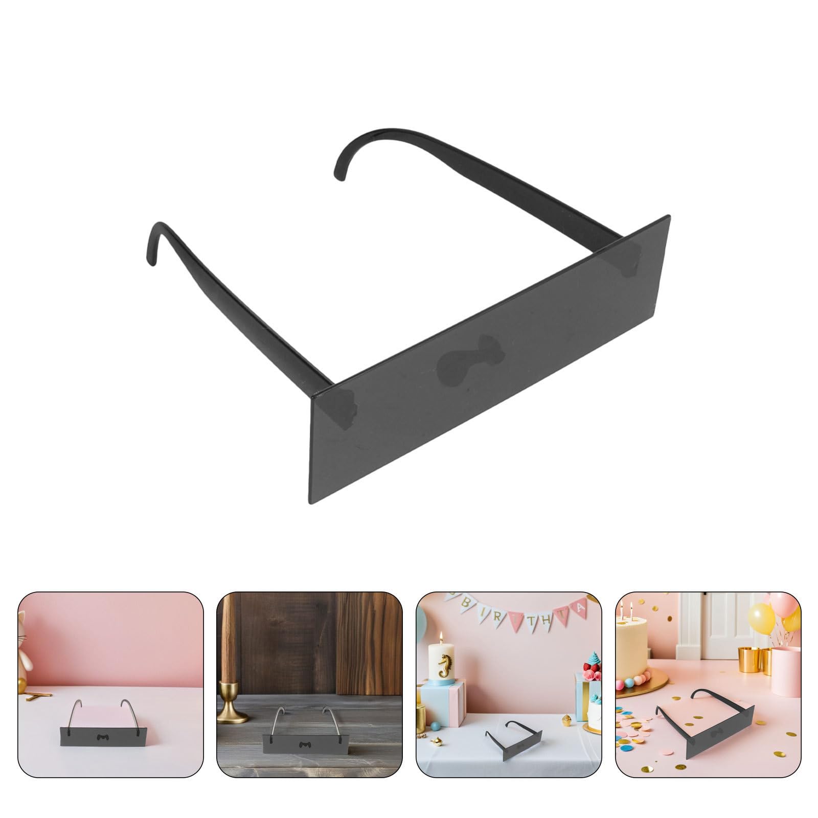 Tofficu 20 Stück Lustige Partybrillen aus Schwarzem PC Material mit Gerader Quadratischer Form Weichem Sitz und Perfektem Accessoire für Halloween und Neujahrsfeiern