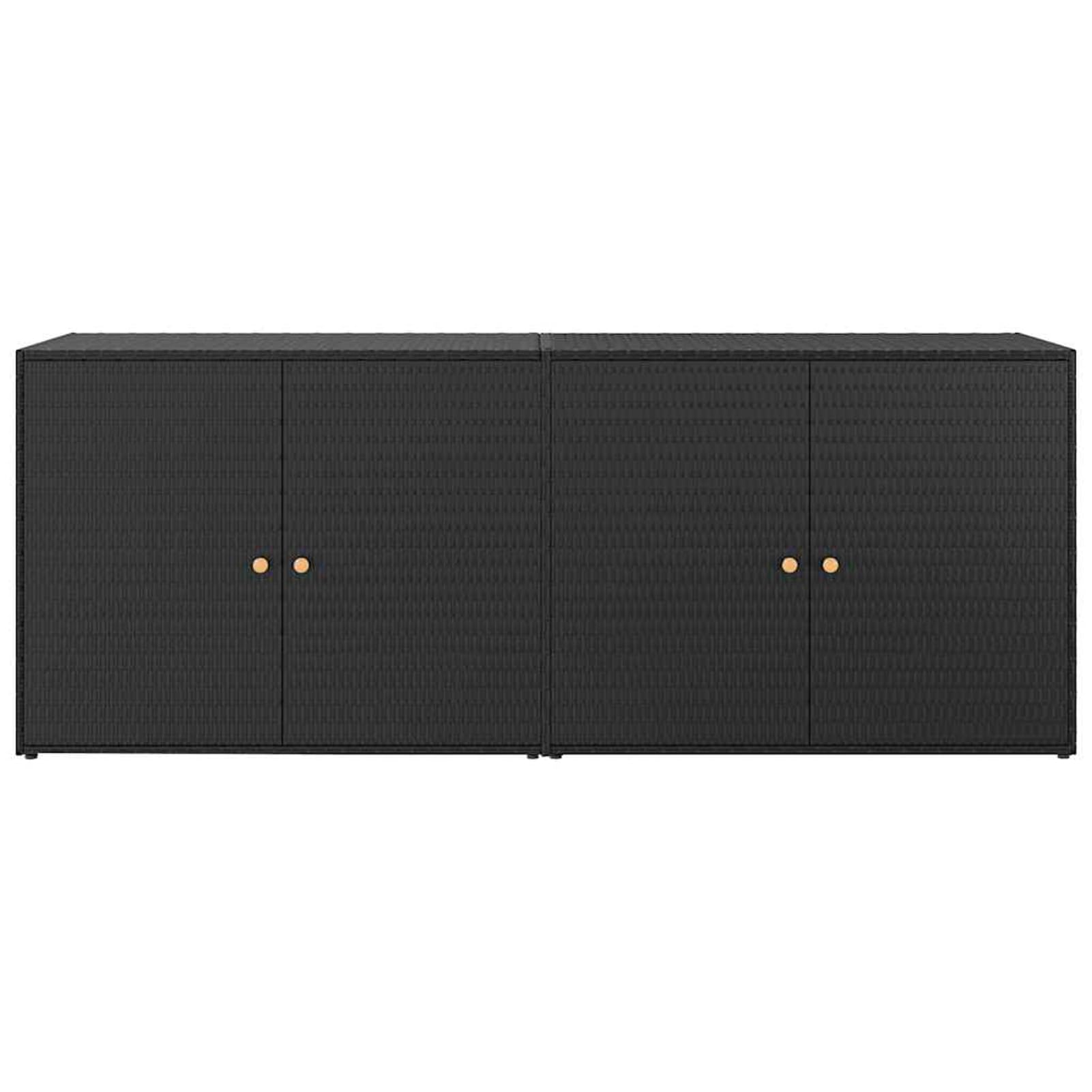 Gecheer Gartenschrank Geräteschuppen Gartenhaus Schuppen Gerätehaus Lagerschuppen Schwarz 198x55,5x80 cm Poly Rattan