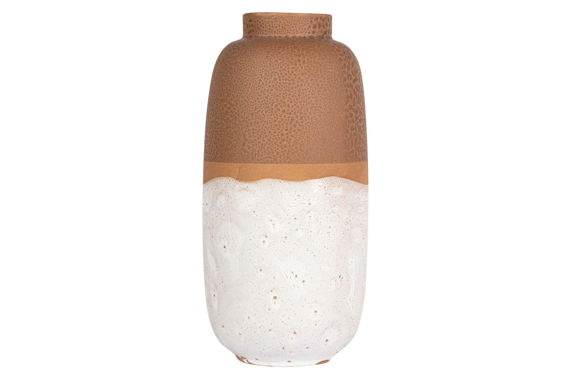 Vase en céramique gris de grande taille 26x26x37 cm pour décoration d'intérieur épurée