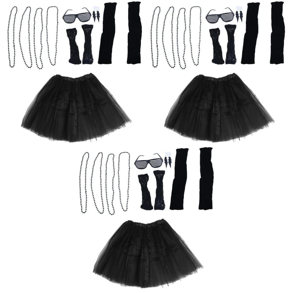 TOYANDONA 18pezzi Costume Retro Anni Per Set Neon e Gonna Tutu Accessori Per e Cosplay