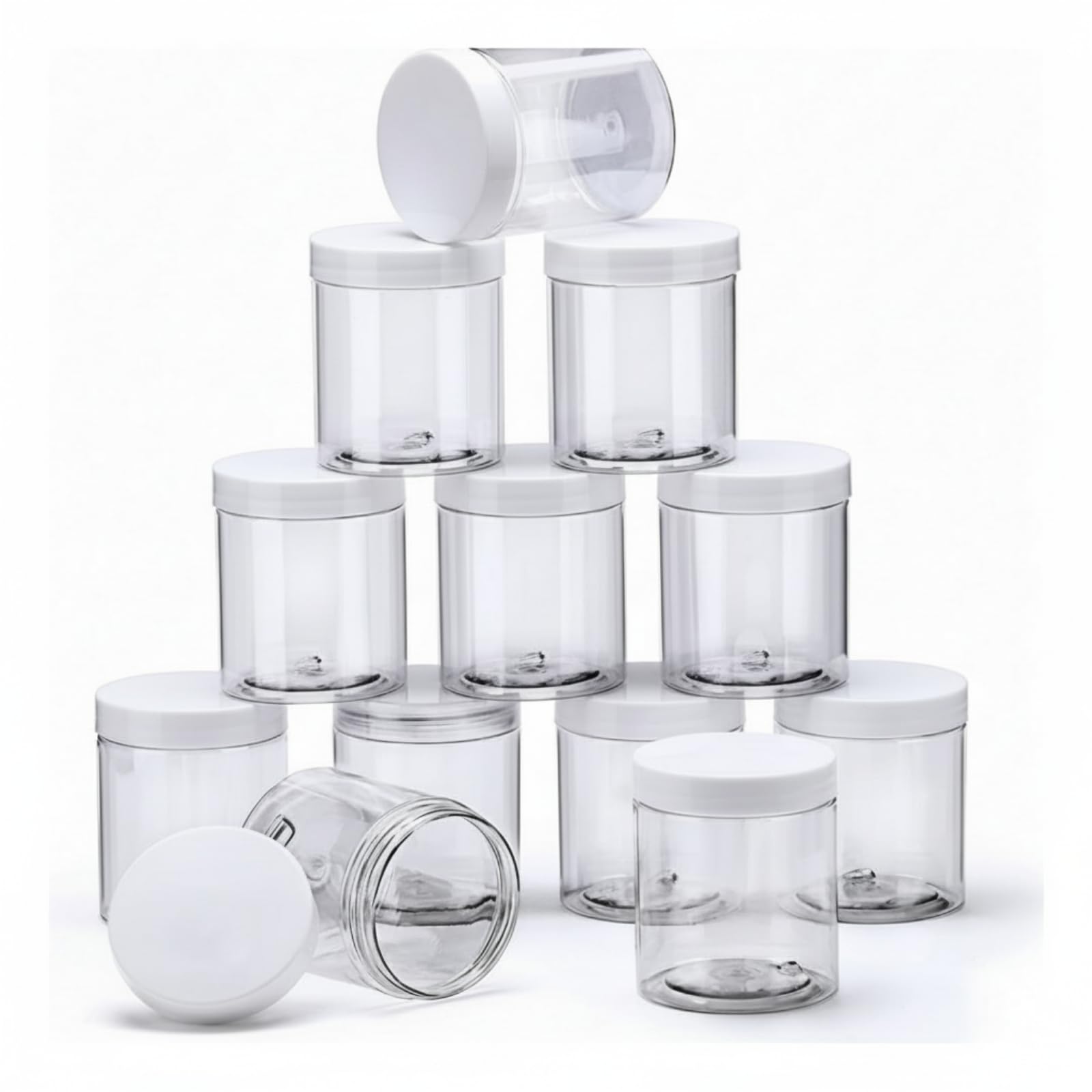 Bocaux vides en plastique transparent 5 oz pot de stockage cosmétique et slime x12