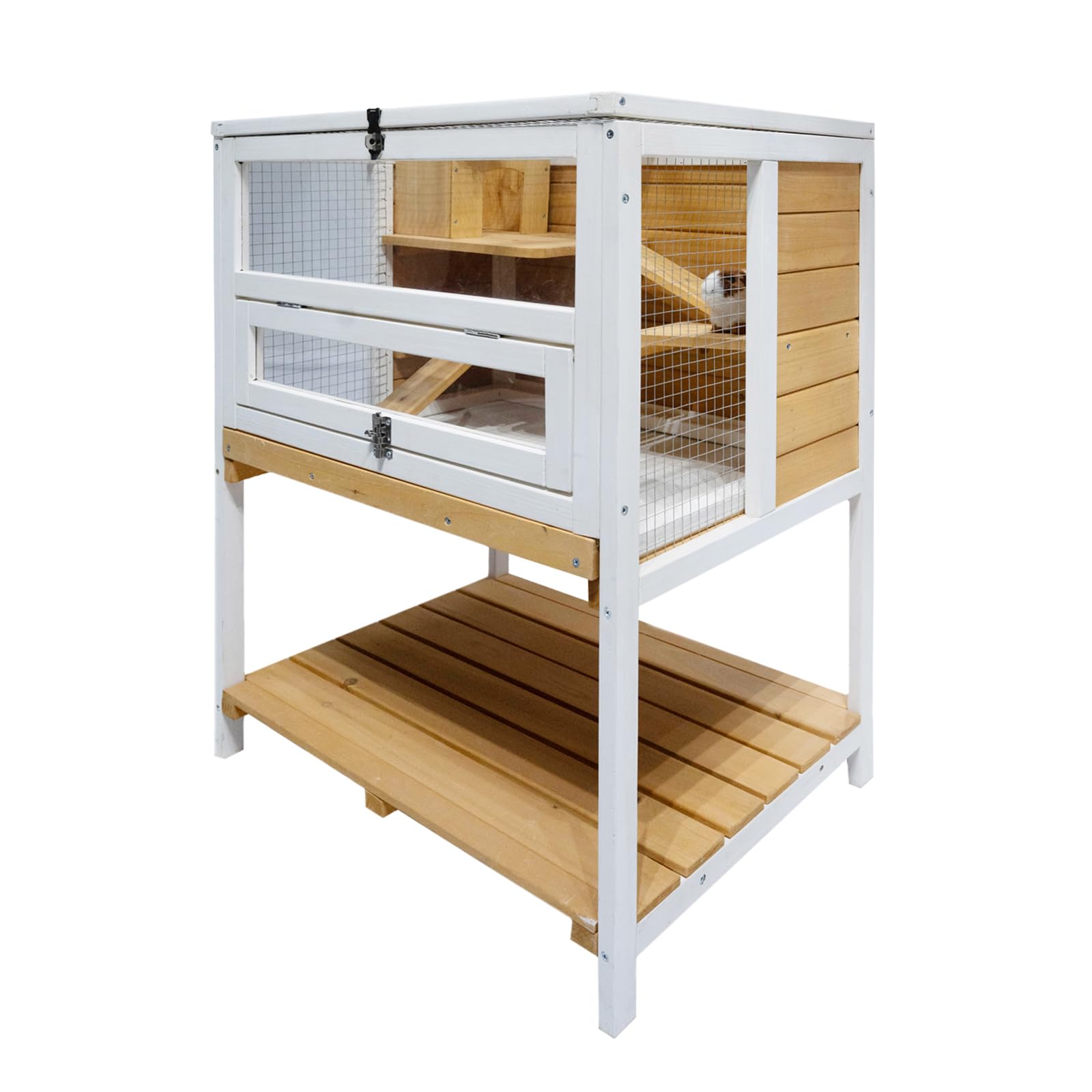 Hamsterkäfig Gino Deluxe Kleintierkäfig Holz mit Ablage HTI living