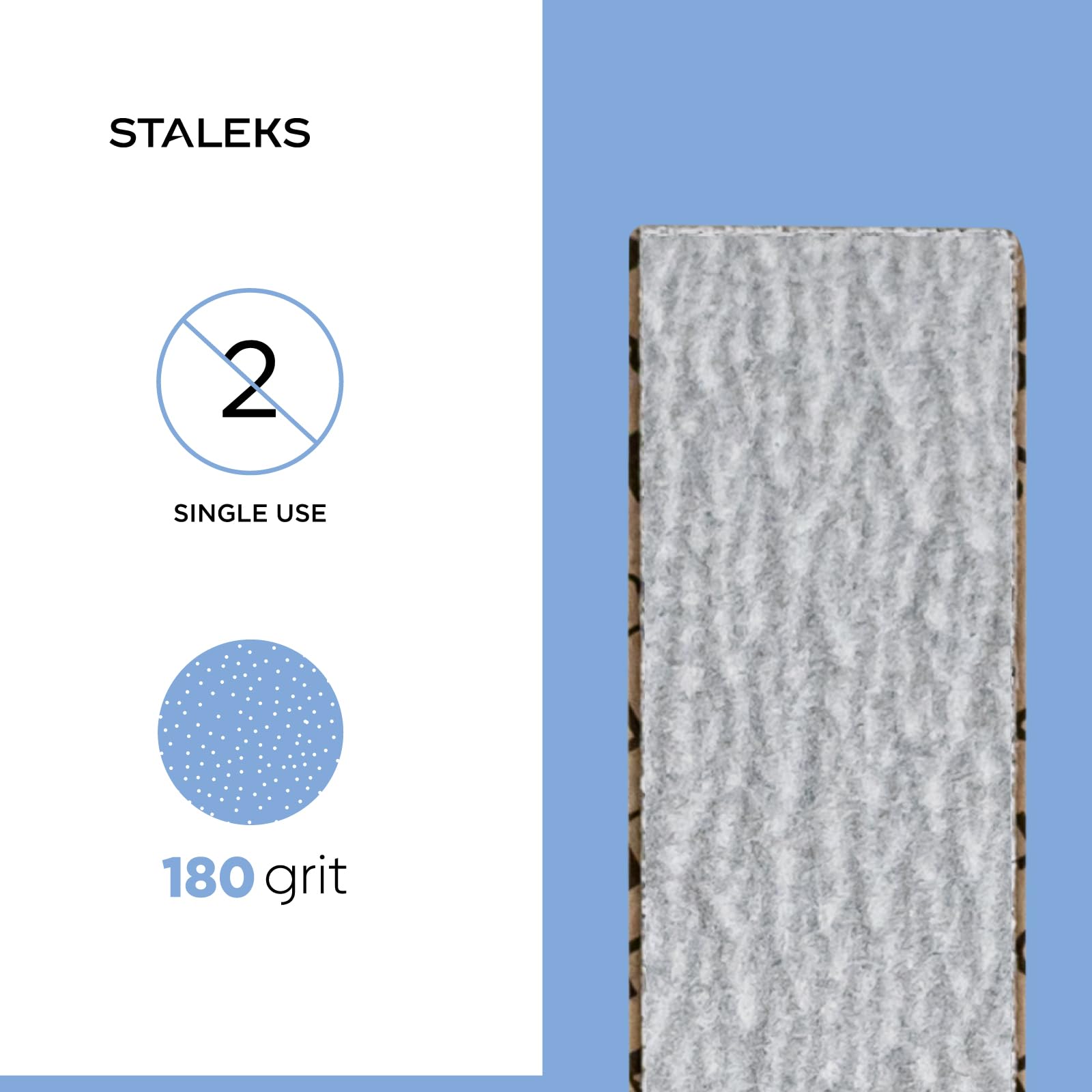 STALEKS Pro Lot de 50 limes jetables Papmam pour base droite Smart Papier écologique Grain 180