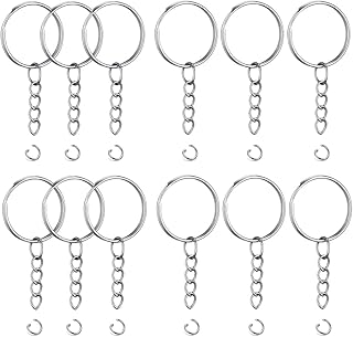 30Pcs Key Chain Rings Split Keychain Rings with Chain Links Open Jump Rings for DIY Crafts Making Jewelry Keychain Rings Kit Findings