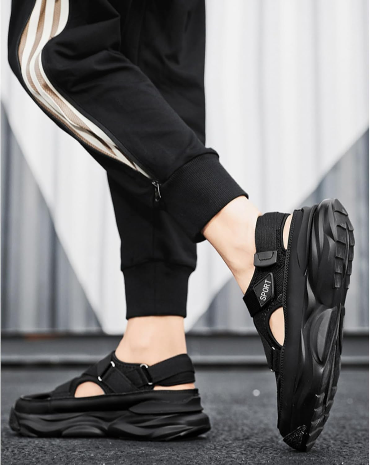 Womens Mens Hiking Chunky Sandals Summer Breathable Closed Toe Anti-Slip Lightweight Beach Water Sandal