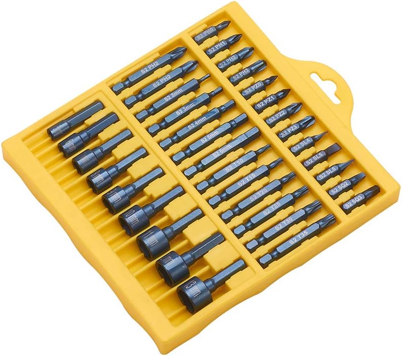 Utoolmart Screwdriver Bit Set, 35 in 1 Magnetic Driver Bit Set, 1/4 Inch Hex Shank Screw Driver Bits S2 Screwdriver Tools Kit