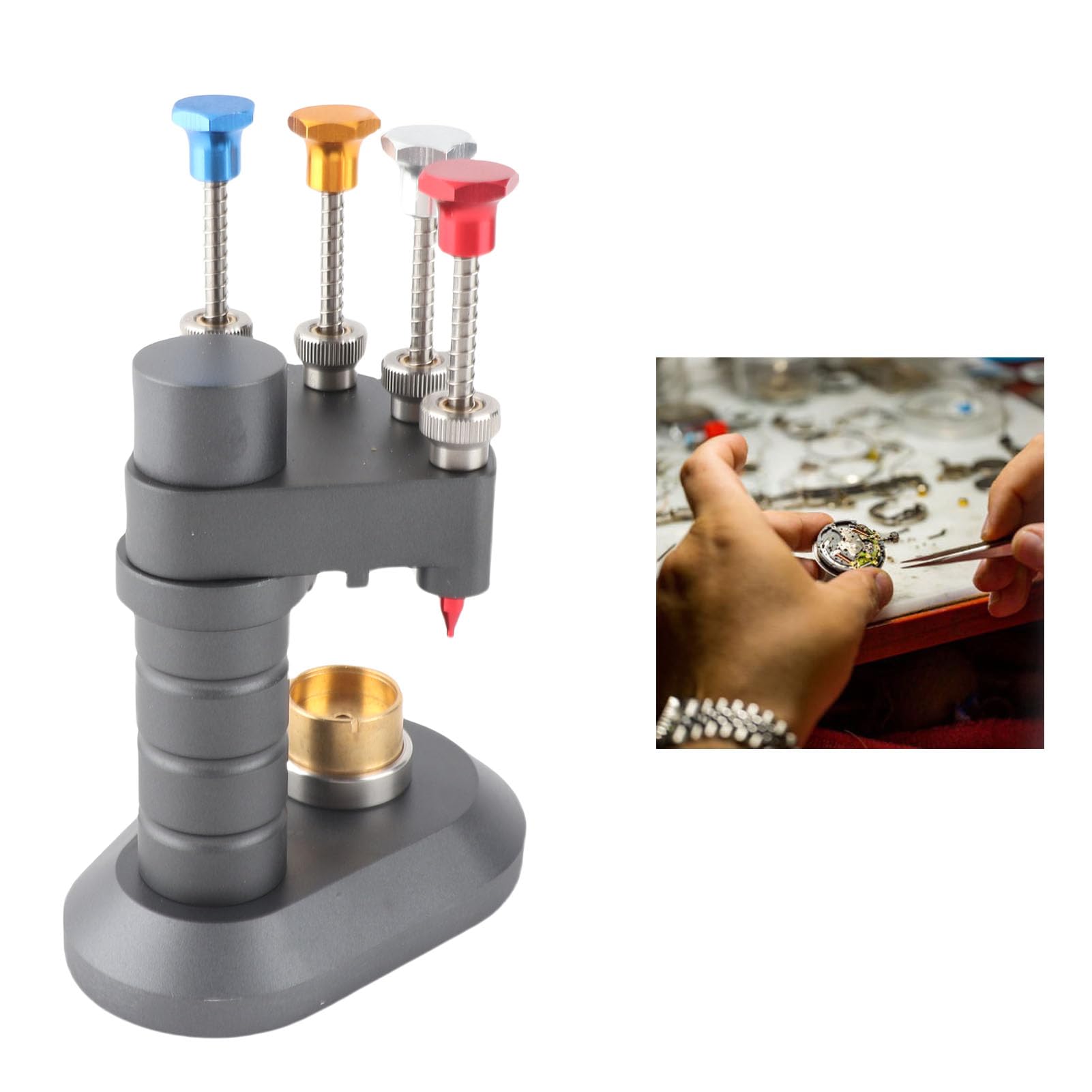 Prensatelas Automáticas para Manecillas de Reloj de 4 Pines, Herramienta de Ajuste de Manecillas de Reloj, Herramientas y Kits de Reparación, Herramienta de Ajuste Manual, Aleación de