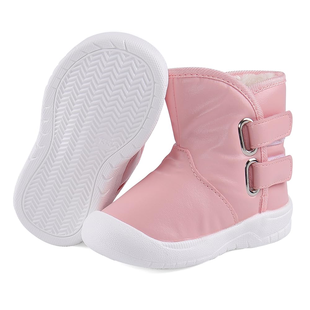 LACOFIA Bottes de Neige d'hiver imperméables en Caoutchouc antidérapant pour bébé Filles et garçons