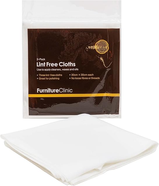 Furniture Clinic 3 Pack Of Lint Free Cleaning Cloths - 3 Cleaning Cloths For Cleaning, Oiling Wooden Furniture, Applying Wood Waxes & More