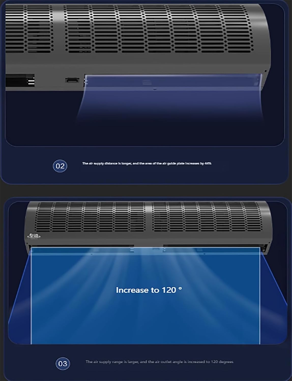 Wall Mounted Air Machine with Large Air Volume and Remote Control for Indoor/Outdoor Use - Efficient Air Circulation, Quiet Operation, Modern Design