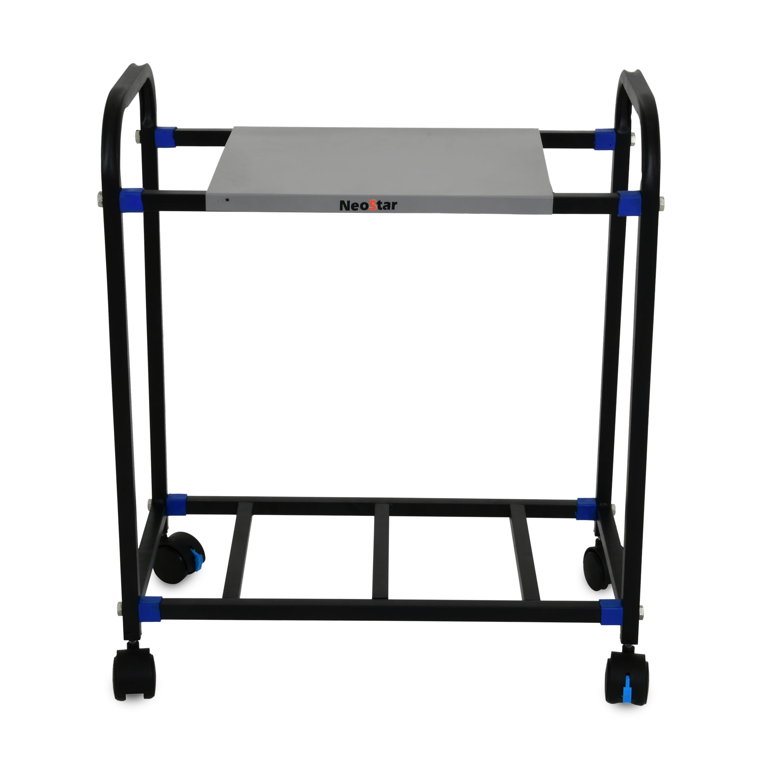 NEOSTAR 2-Tier UPS Stand for Home and Office | Metal Inverter Trolley with 2inch Plastic Lock Wheels | Battery Stand for Inverter with Shelf, Round,Black,Nardo Gray, 2 Shelf (Single Battery Stand)-image-16
