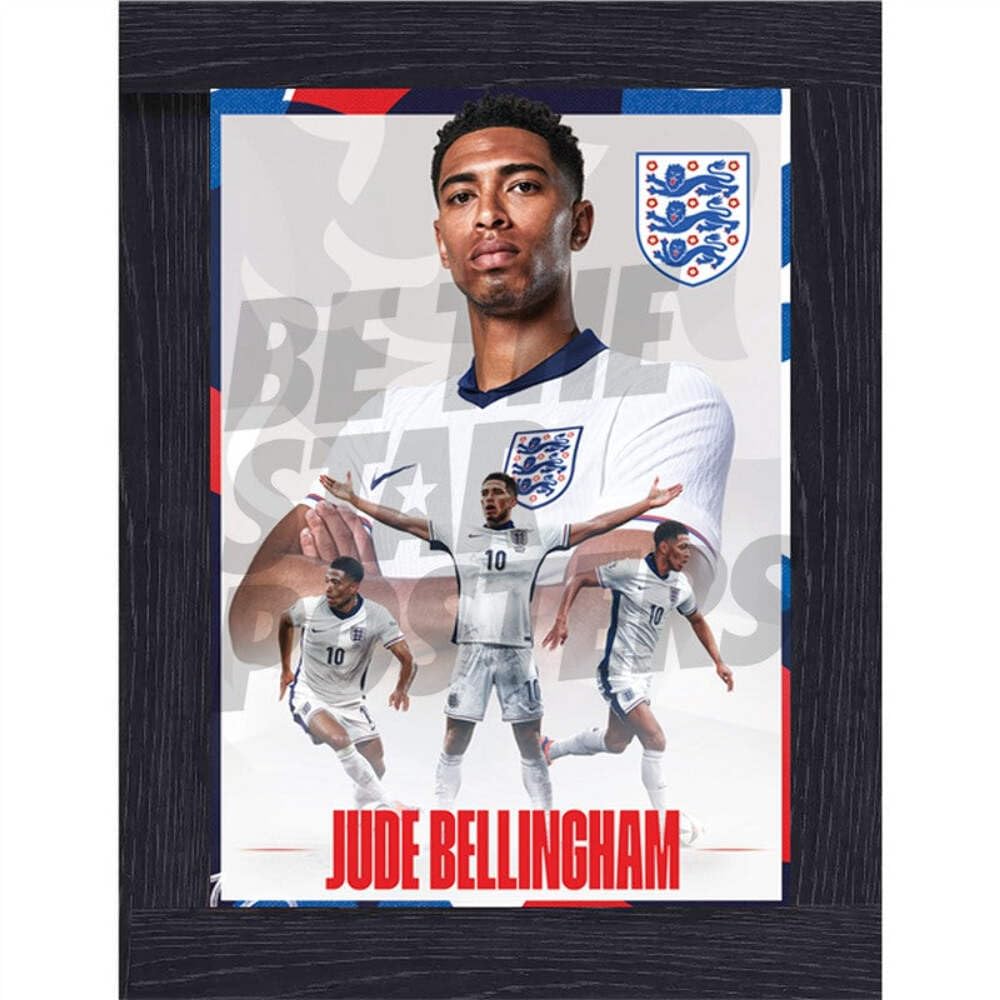 England Bellingham 24/25 Action Poster Framed A3