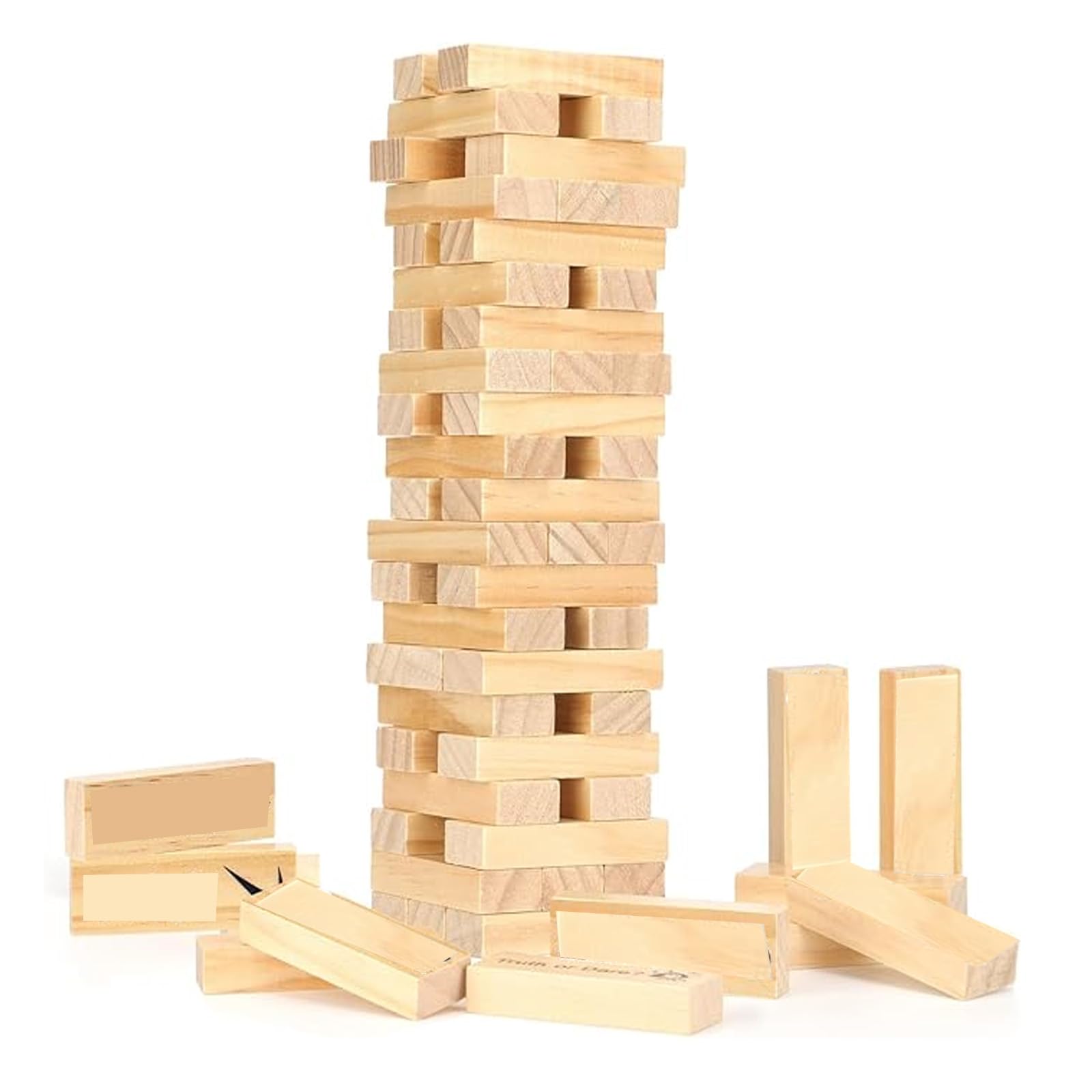 ZEEYUAN Spanisch Stapelspiel 48 Stückaus Holzblöcken für Paare Verführerische Freches Blockturm Spiel, Block Tower Spiel für Erwachsene