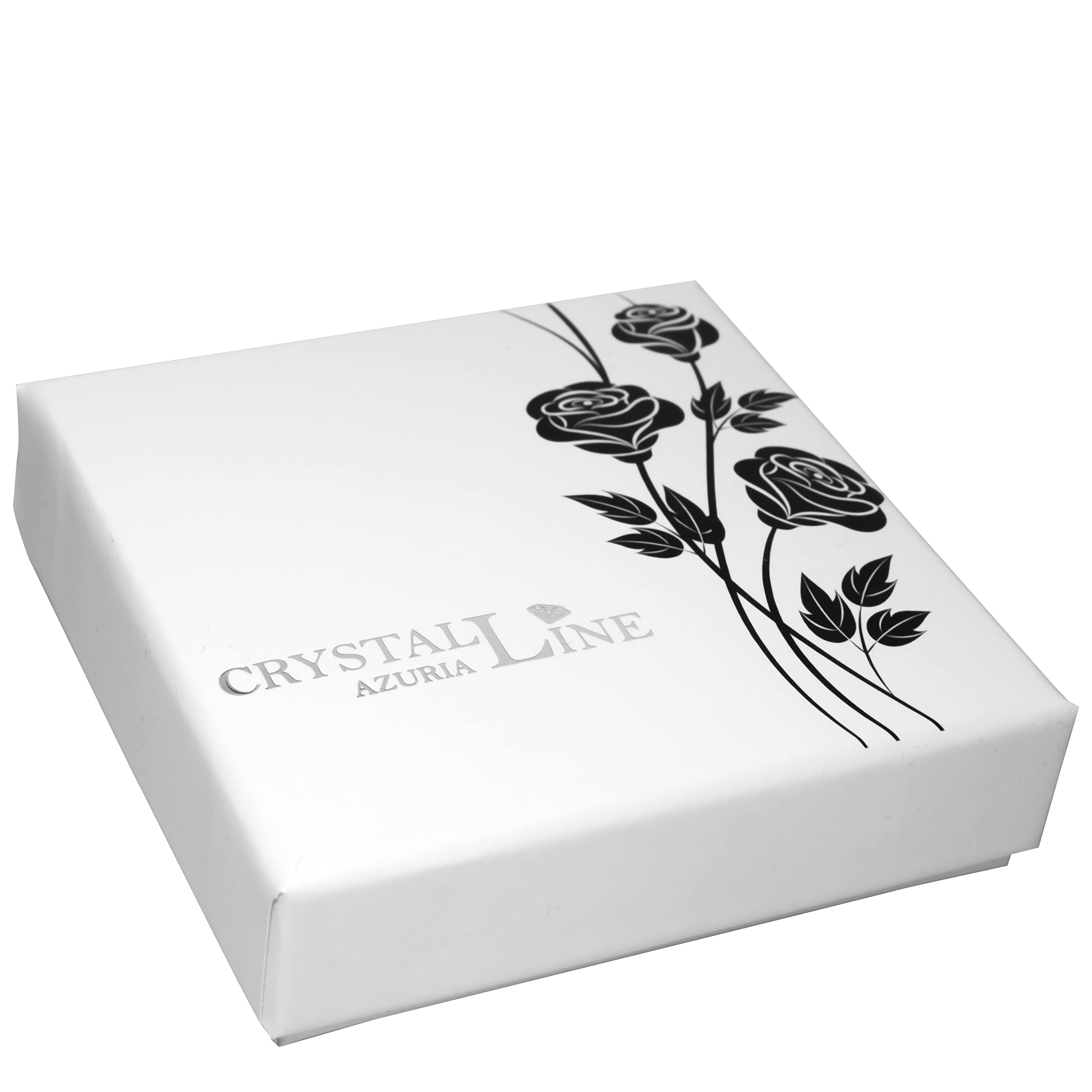 Crystalline Azuria Donna 18ct Placcato Oro Bianco Rotondo Cristalli di Zirconi Parure Collana con Ciondolo Orecchini Bracciale