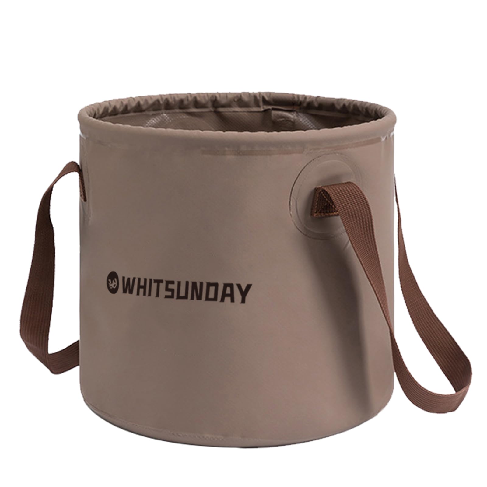 Whitsunday 7 Gallon Collapsible Bucket, Water Container Portable for Fishing Camping Car Washing Hiking Brown