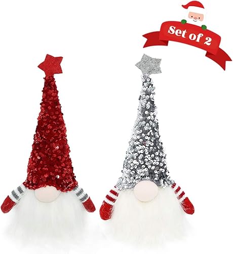 Miniatura 4 de GMOEGEFT Luces escandinavas de gnomo de Navidad con temporizador, gnomo sueco de Santa Tomte, decoración de Navidad nórdica, juego de 2 (rojo y Rojo