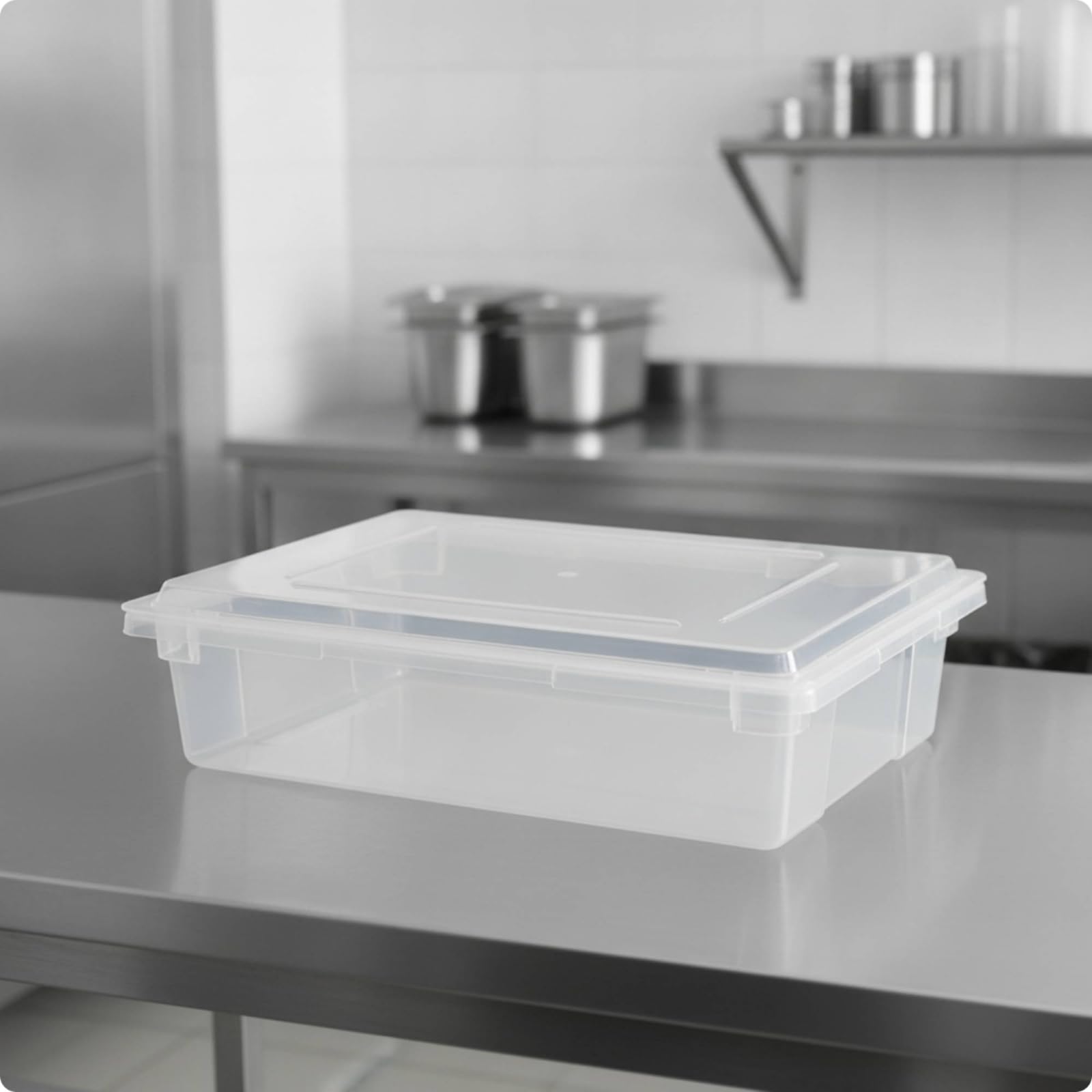 Contenitore Alimentare Trasparente Resistente Contenitore Impilabile con Coperchio Spesso Scatola di Plastica con, 44.5cm X 30.2cm X 15cm, Contenitore Rettangolare Piccolo Basso