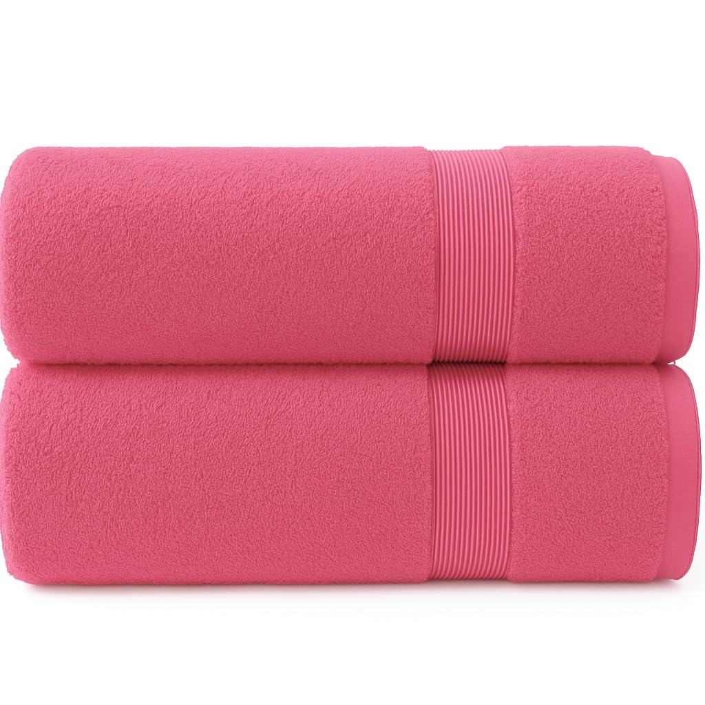 Diamond Tex - Super Jumbo Bath Sheet (90 x 180 cm) - 100% Egyption Cotton Highly Absorbent and Quick Dry Extra Large Bath Sheet - Super Soft Hotel Quality Towel (1, Hot Pink)