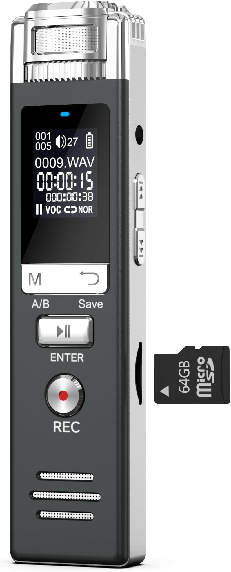Digital Voice Recorder Audio Recording - 72GB Audio Recorder with Playback Voice Activated Recorder for Lectures Meetings Interviews Recording Device Tape Recorder with Microphone USB Cable MP3 Player