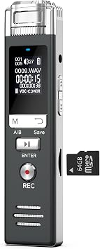 Digital Voice Recorder Audio Recording - 72GB Audio Recorder with Playback Voice Activated Recorder for Lectures Meetings Interviews Recording Device Tape Recorder with Microphone USB Cable MP3 Player