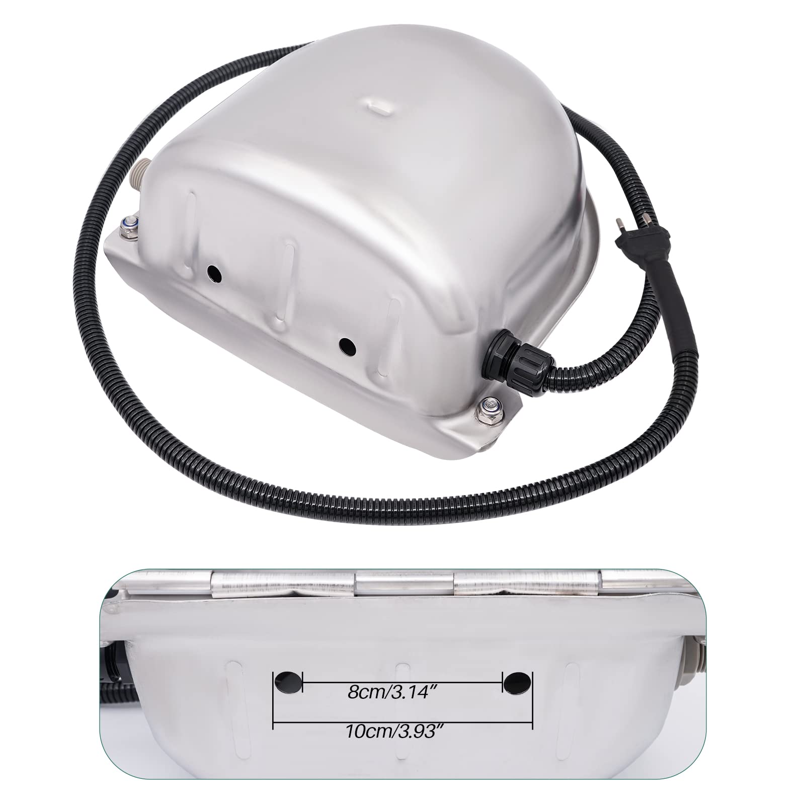 Abreuvoir Chauffant Automatique en Acier Inoxydable 220V, avec Robinet à Bille Réglable pour Chevaux, Bovins, Vaches, Chiens, Chèvres, Moutons et Porcs