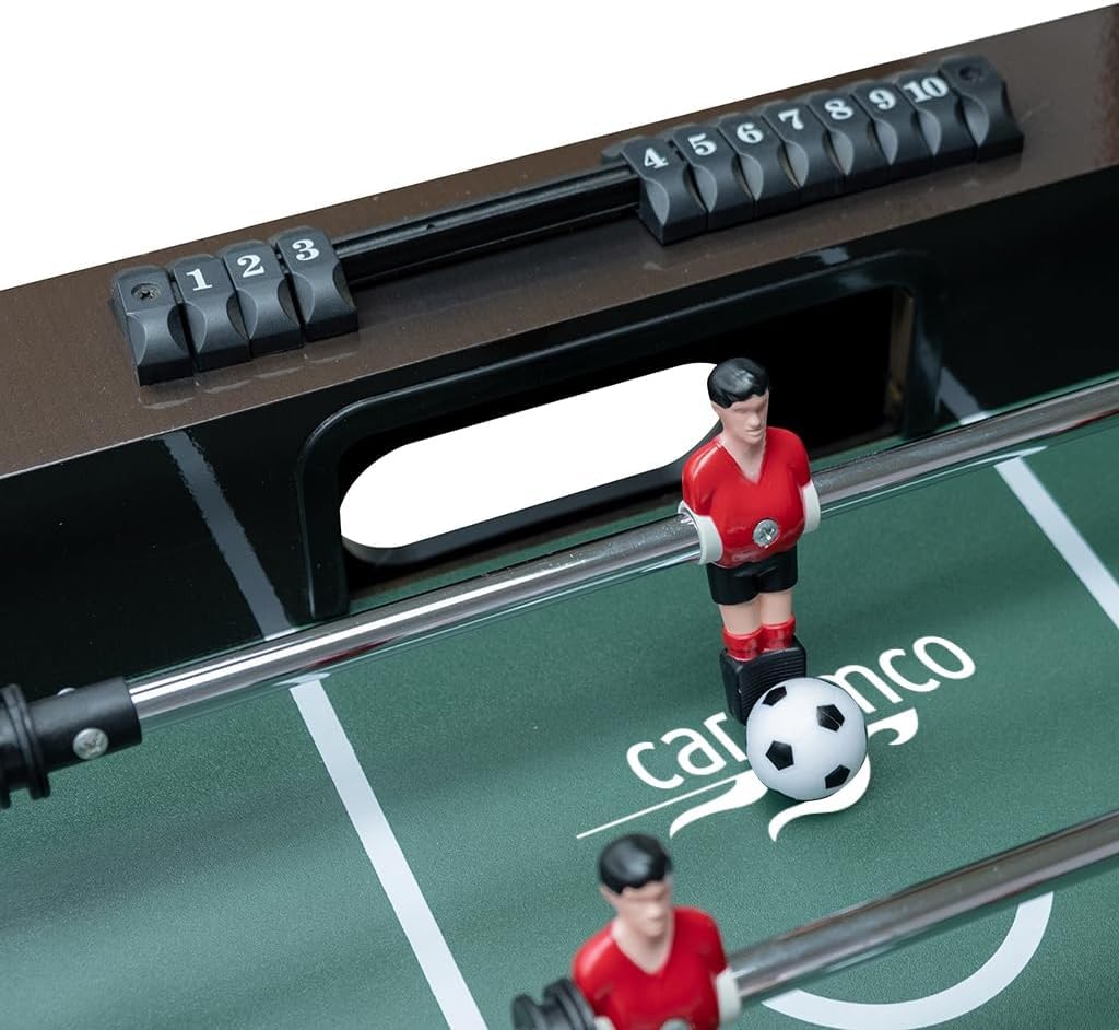 CARROMCO Rialto XT Tischkicker| Klappbarer Kinder - & Jugend - Kickertisch | KLAPPBARER TISCHKICKER: Platzsparender Kicker (17,5 kg) für 2-4 Spieler. Inklusive 2 Bällen & praktischer Wandhalterung