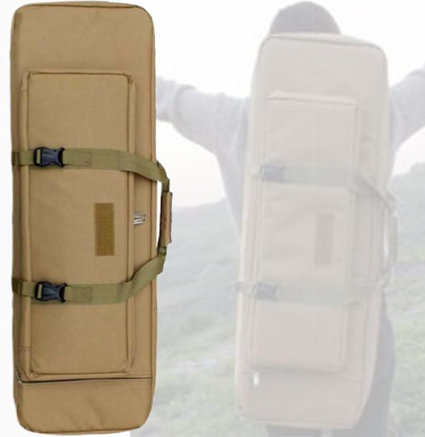 Doppio Fucile Borsa Tattica Militare, Borsa Porta Armi Poligono, Custodia Morbida Fodero Porta Fucili Imbottito, Zaino Fucile Caccia, Canna Da Pesca Borsa, Borsa Tattica Militare C,39in/100cm