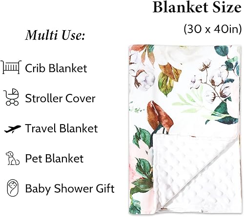 Miniatura 4 de DILIMI Manta de bebé, manta de bebé suave y cálida para niñas y niños, manta de seguridad de puntos de felpa para bebé, cochecito de bebé, manta de